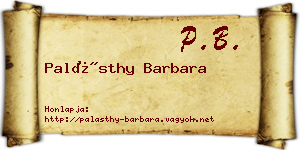 Palásthy Barbara névjegykártya