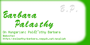 barbara palasthy business card